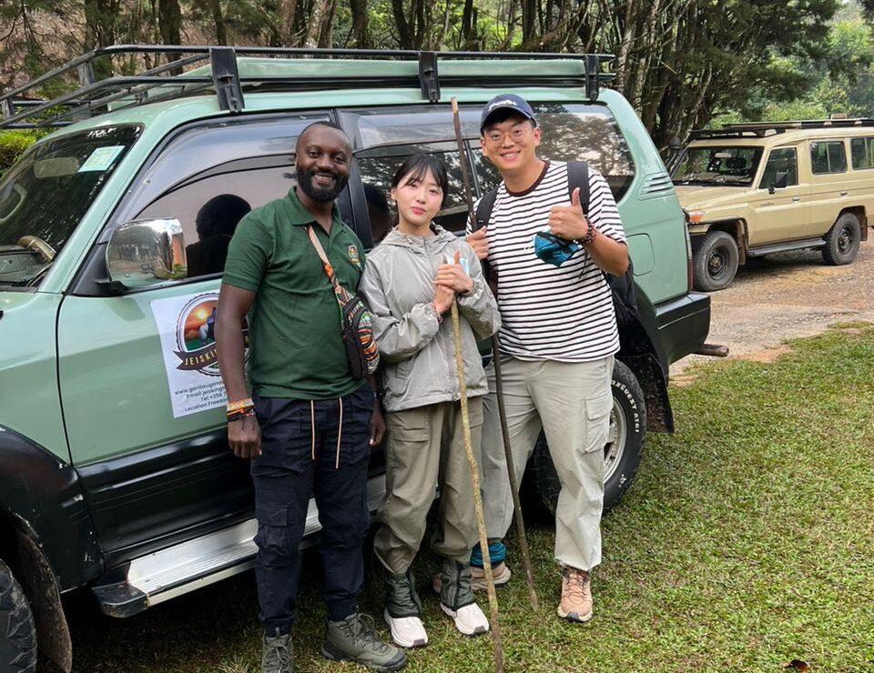 jeisking tours happy clients on gorilla trekking